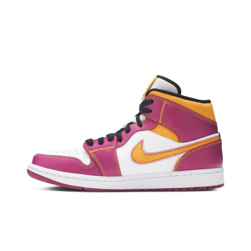 Air Jordan 1 Mid Lilla Hvitt Gull Herresko