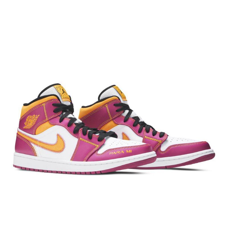 Air Jordan 1 Mid Lilla Hvitt Gull Herresko
