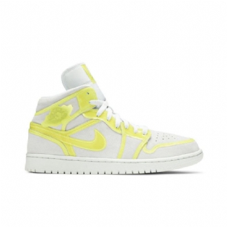 Air Jordan 1 Mid Lx Hvit Gul Damesko