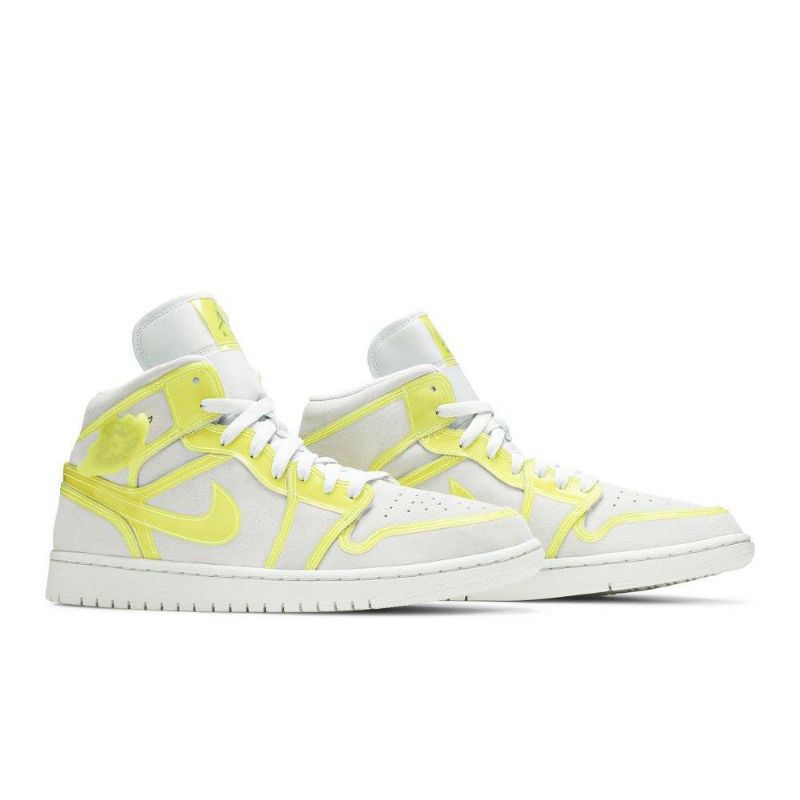 Air Jordan 1 Mid Lx Hvit Gul Damesko