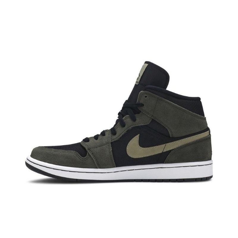 Air Jordan 1 Mid Olive Grønn Svart Damesko