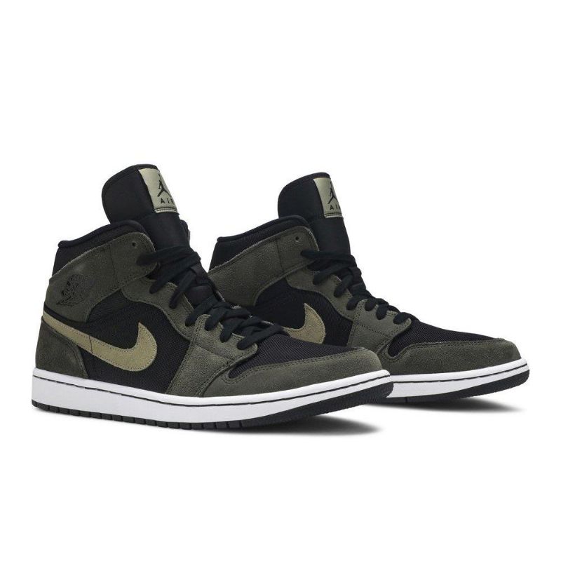 Air Jordan 1 Mid Olive Grønn Svart Damesko