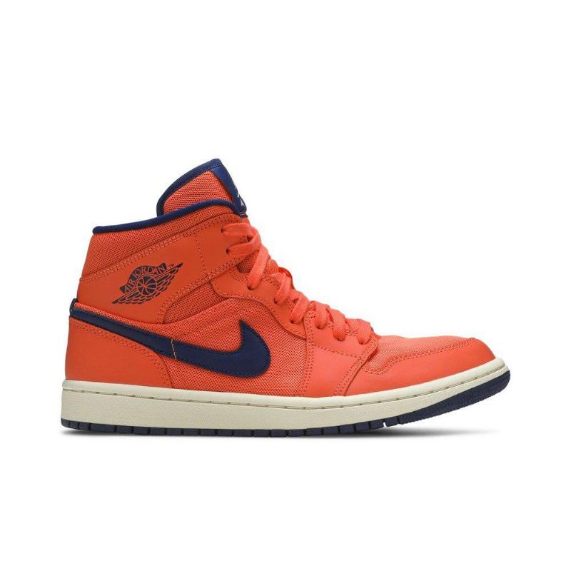 Air Jordan 1 Mid Oransje Blå Damesko