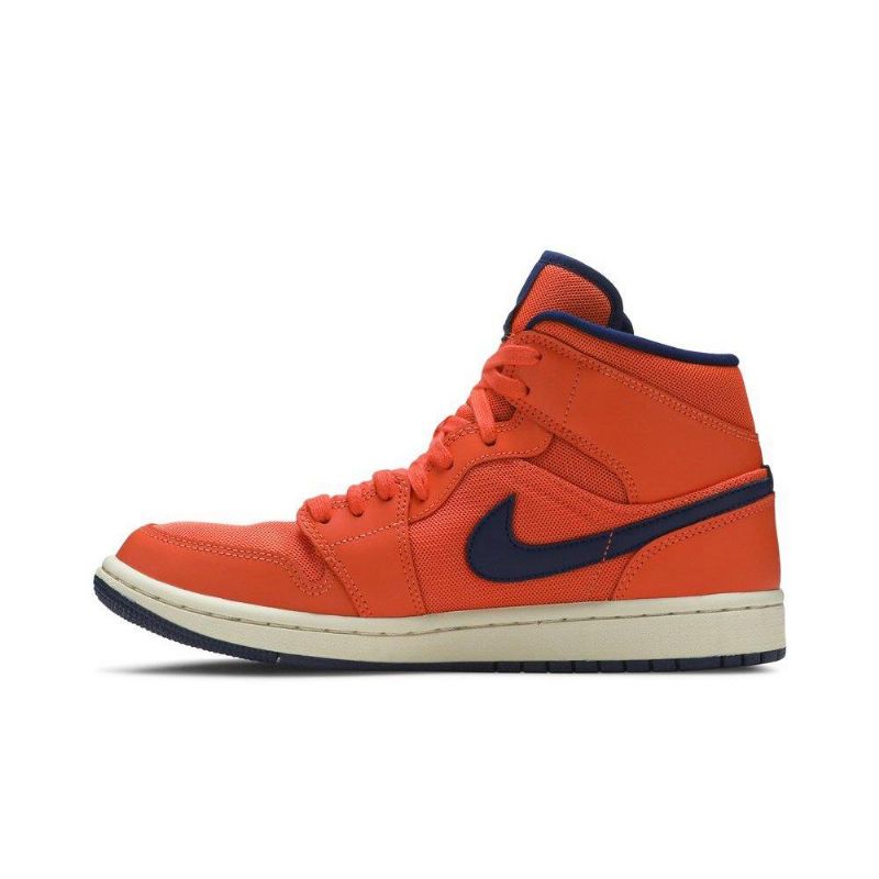Air Jordan 1 Mid Oransje Blå Damesko