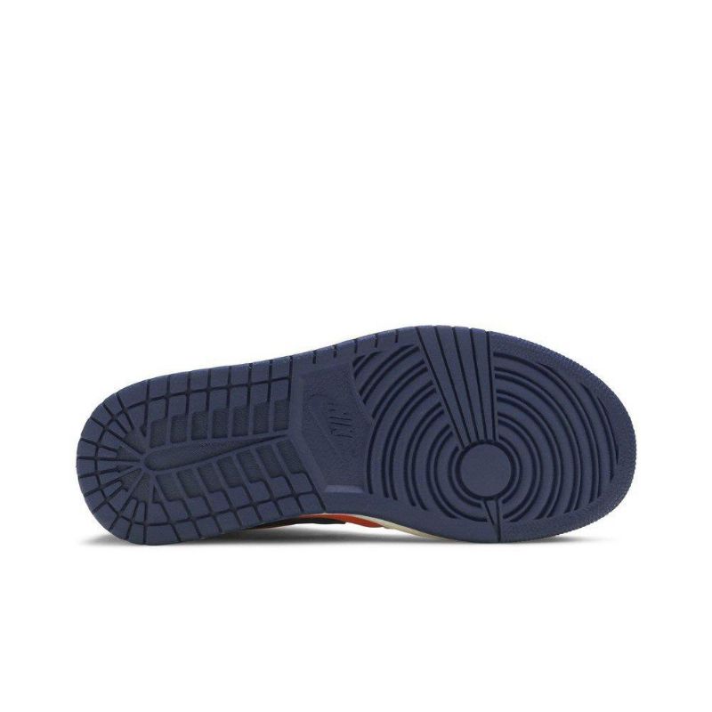 Air Jordan 1 Mid Oransje Blå Damesko