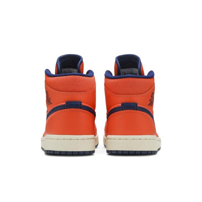 Air Jordan 1 Mid Oransje Blå Damesko