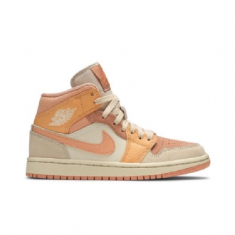 Air Jordan 1 Mid Oransje Rosa Khaki Damesko