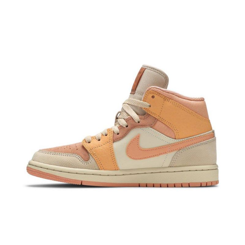 Air Jordan 1 Mid Oransje Rosa Khaki Damesko