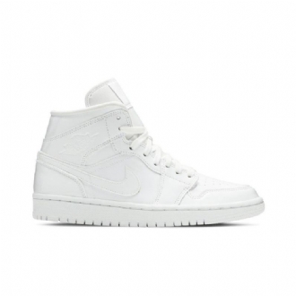Air Jordan 1 Mid Patent Hvite Damesko