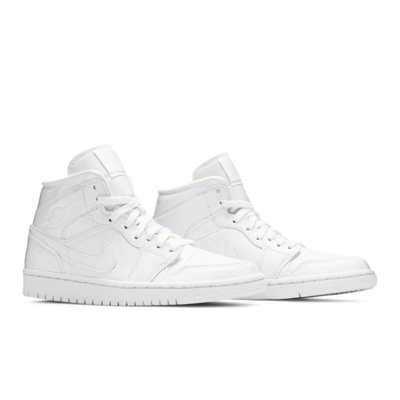 Air Jordan 1 Mid Patent Hvite Damesko