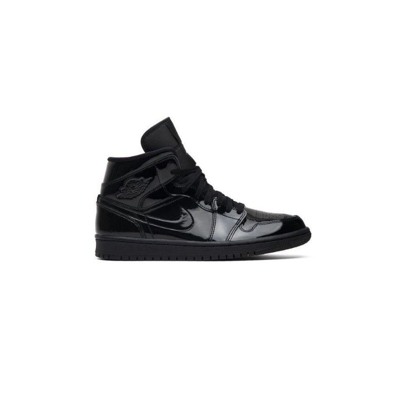 Air Jordan 1 Mid Patent Se Svarte Damesko