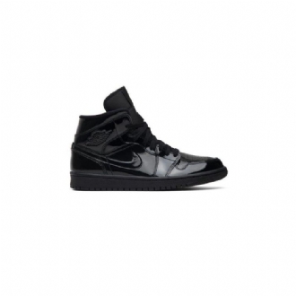 Air Jordan 1 Mid Patent Se Svarte Damesko