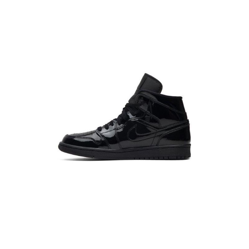 Air Jordan 1 Mid Patent Se Svarte Damesko
