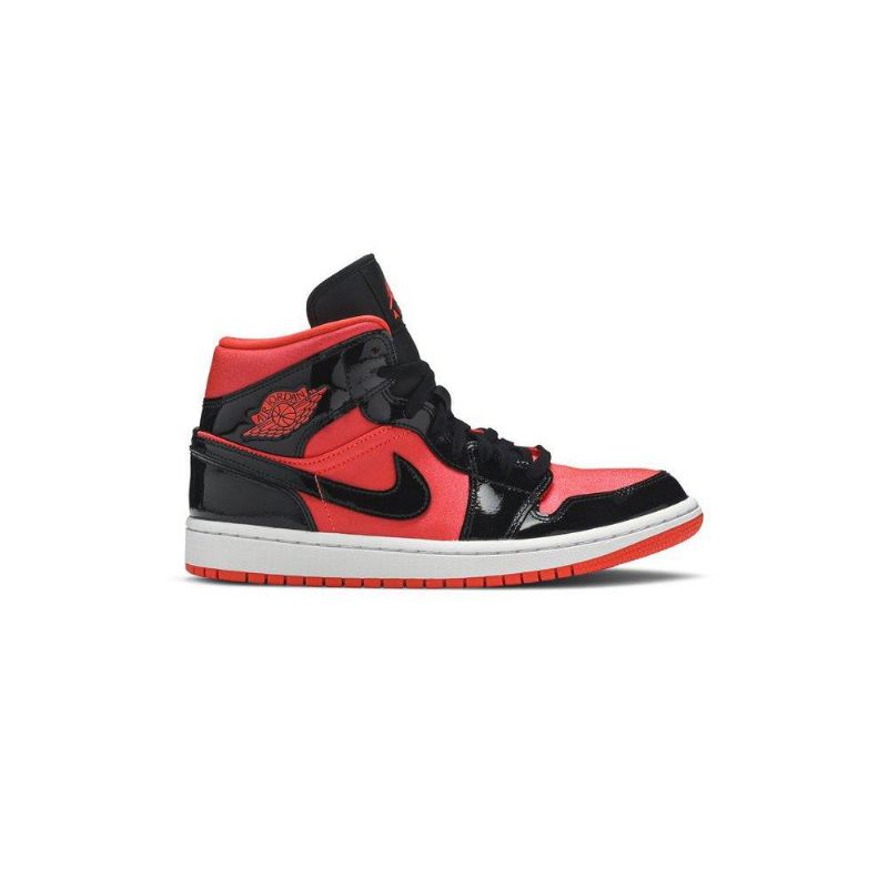 Air Jordan 1 Mid Rød Svart Damesko