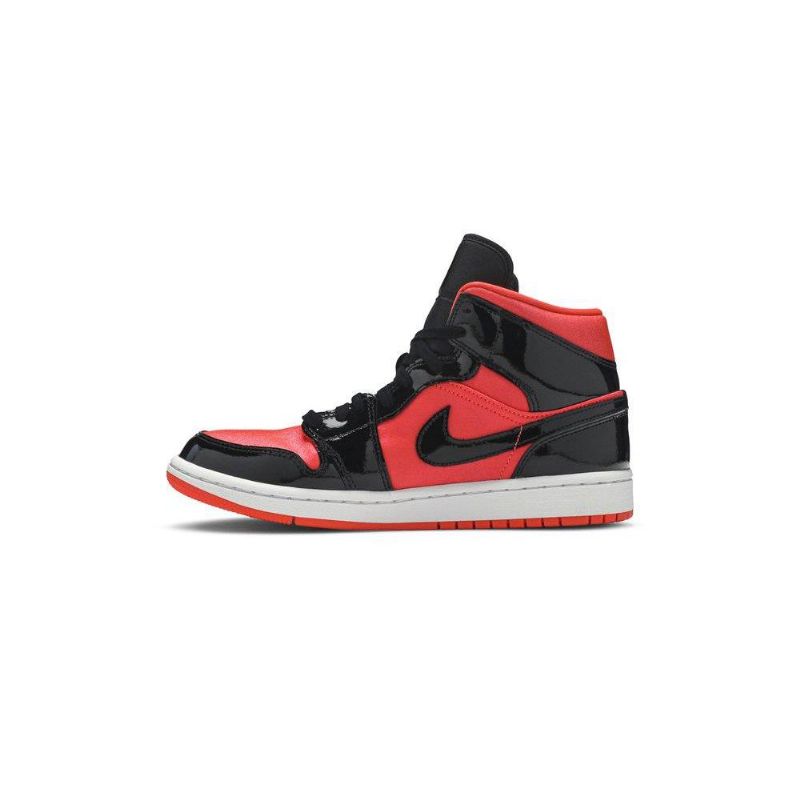Air Jordan 1 Mid Rød Svart Damesko