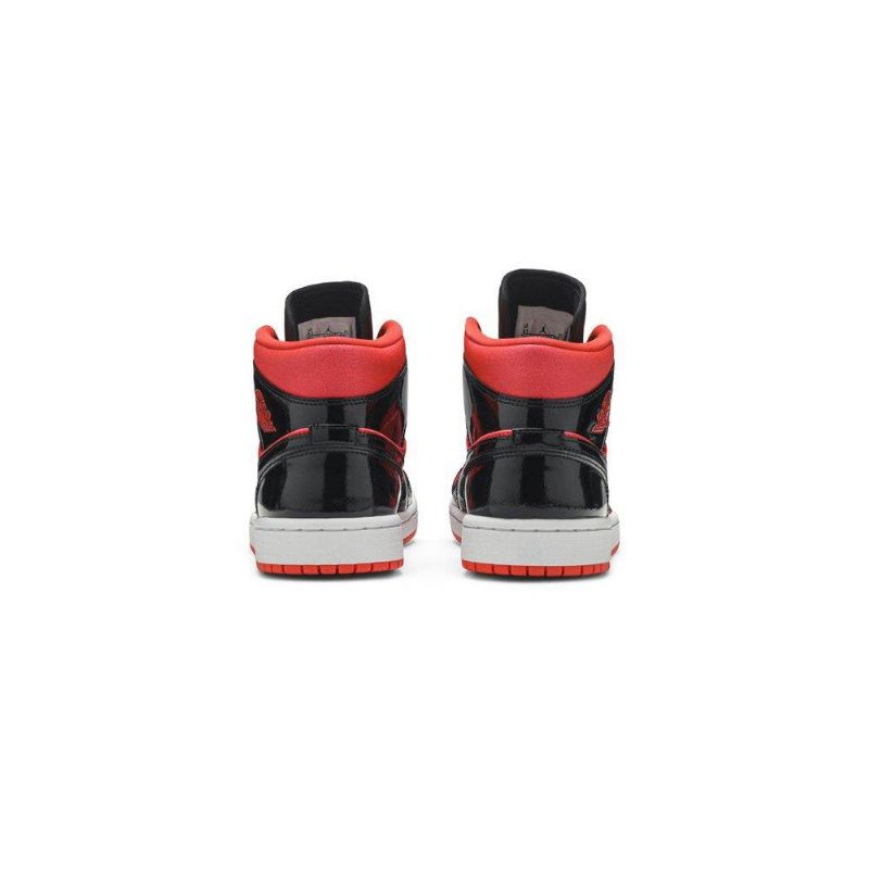 Air Jordan 1 Mid Rød Svart Damesko