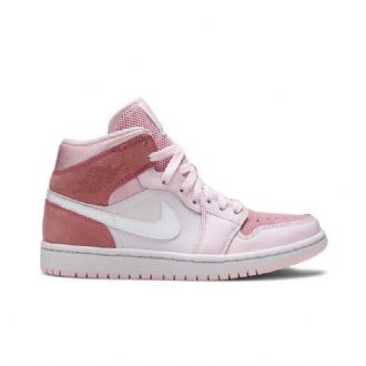 Air Jordan 1 Mid Rosa Hvit Damesko