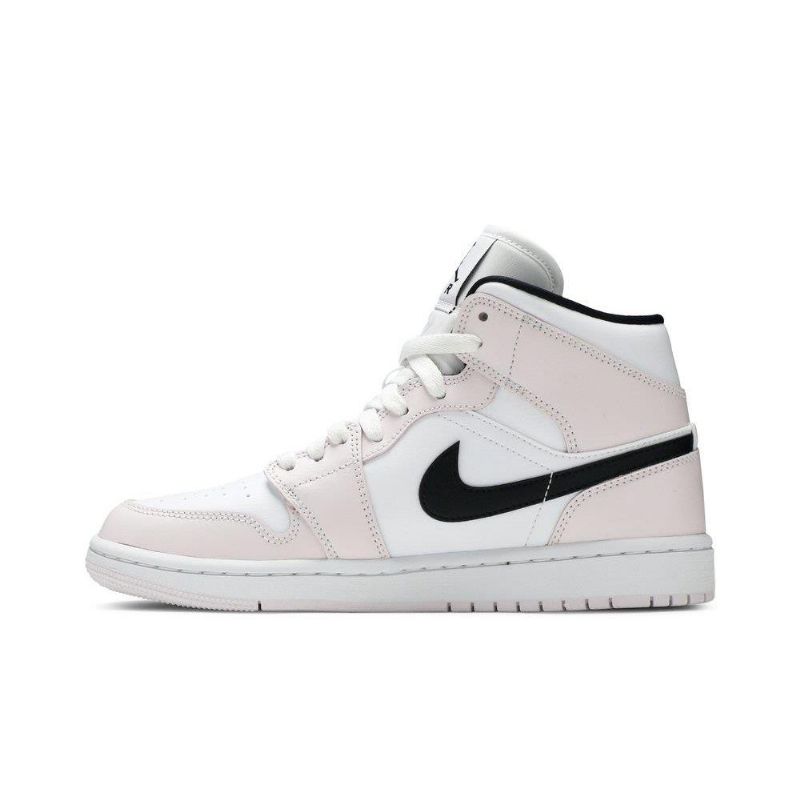 Air Jordan 1 Mid Rosa Hvit Svart Damesko