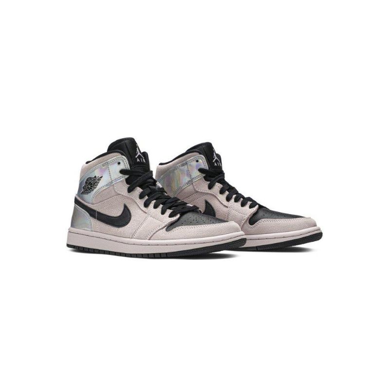 Air Jordan 1 Mid Rosa Svart Flerfarget Damesko