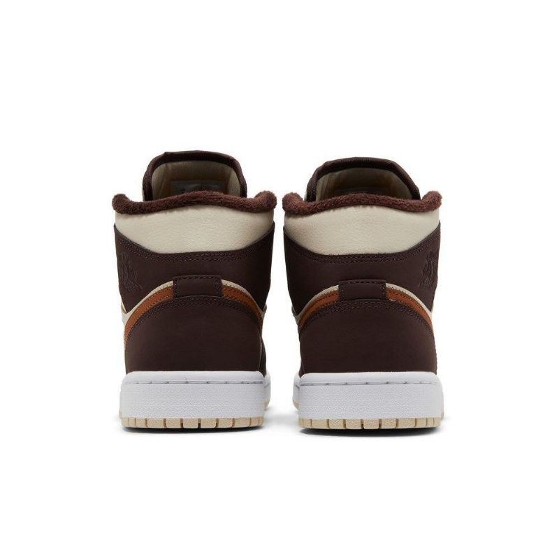 Air Jordan 1 Mid Se Beige Brun Damesko