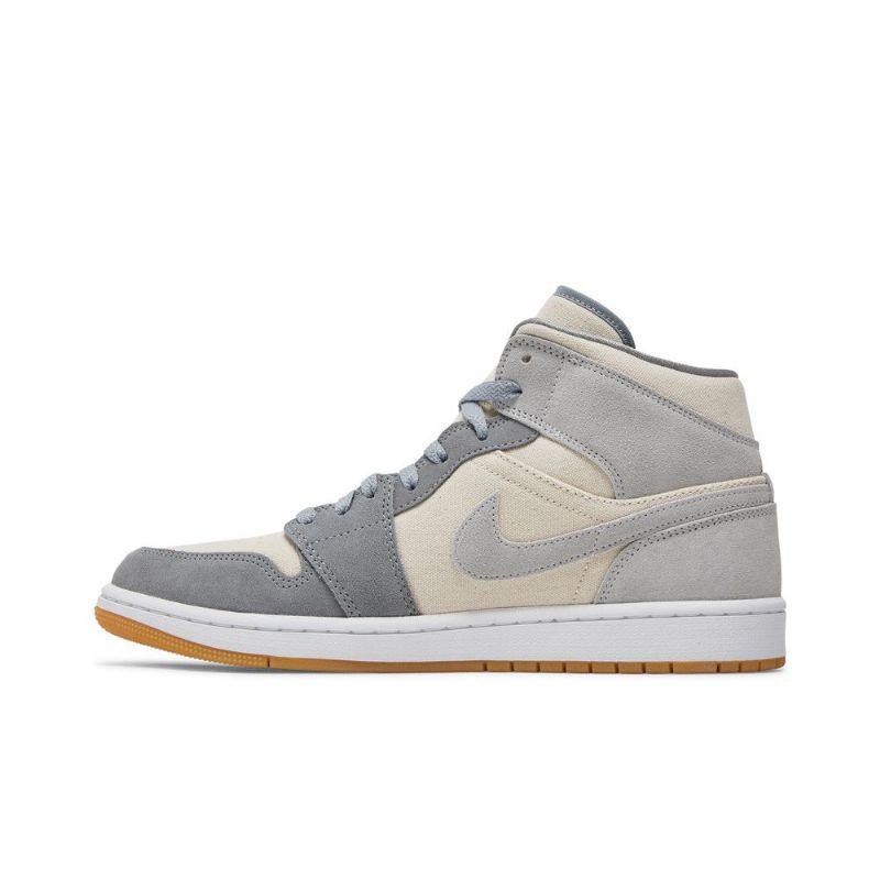 Air Jordan 1 Mid Se Beige Grå Herresko