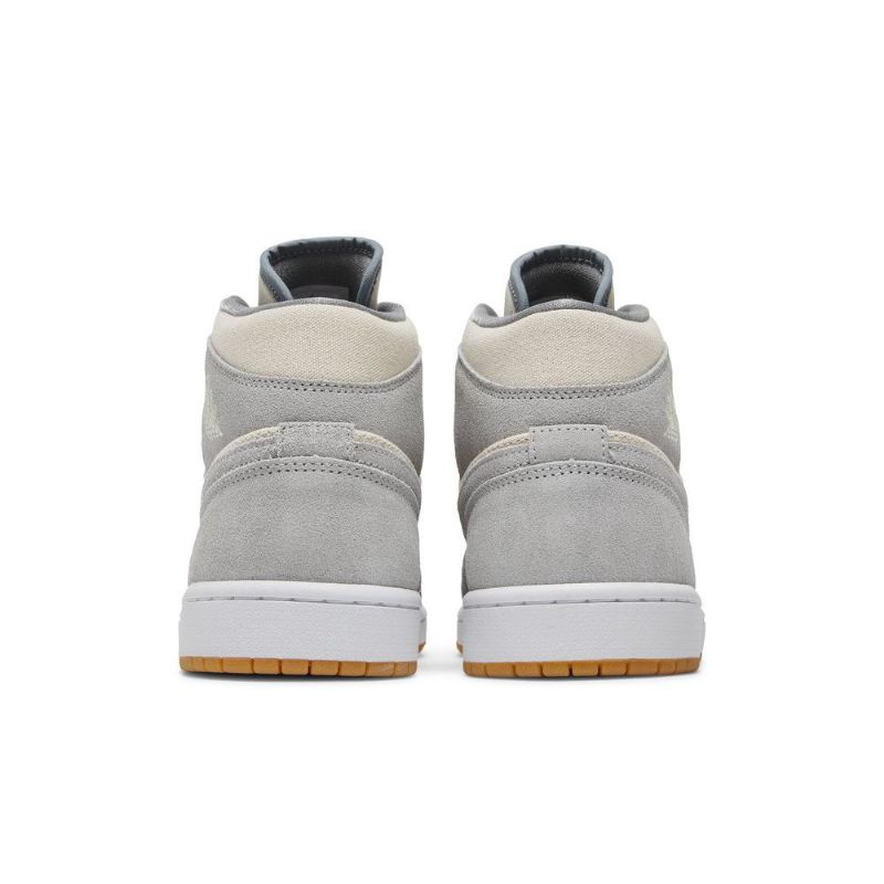 Air Jordan 1 Mid Se Beige Grå Herresko