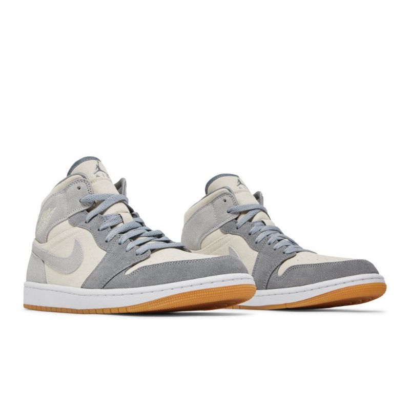 Air Jordan 1 Mid Se Beige Grå Herresko