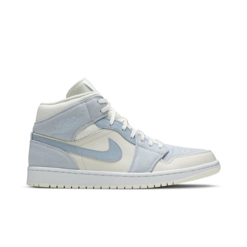 Air Jordan 1 Mid Se Blå Hvit Herresko