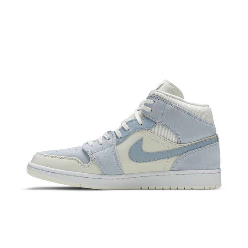 Air Jordan 1 Mid Se Blå Hvit Herresko