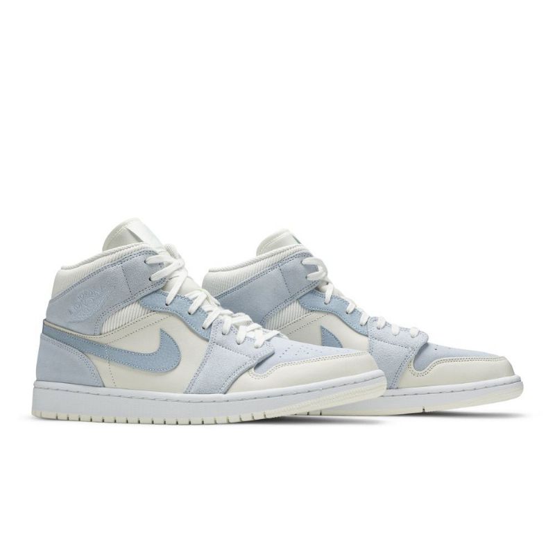 Air Jordan 1 Mid Se Blå Hvit Herresko