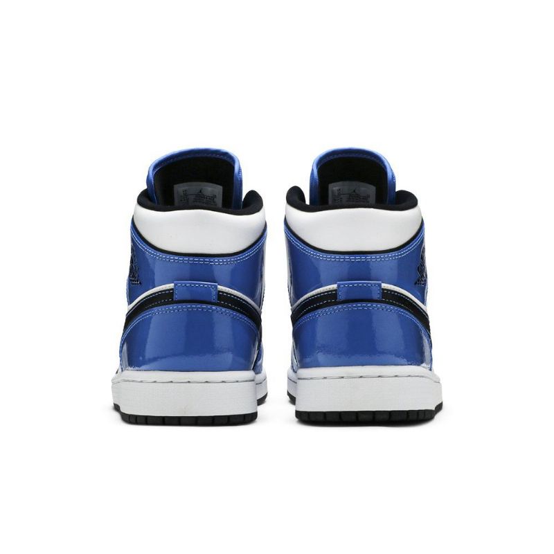 Air Jordan 1 Mid Se Blå Hvit Svart Herresko