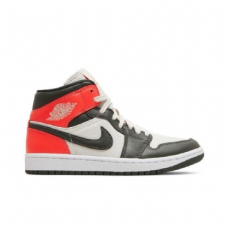 Air Jordan 1 Mid Se Brun Rød Hvit Damesko
