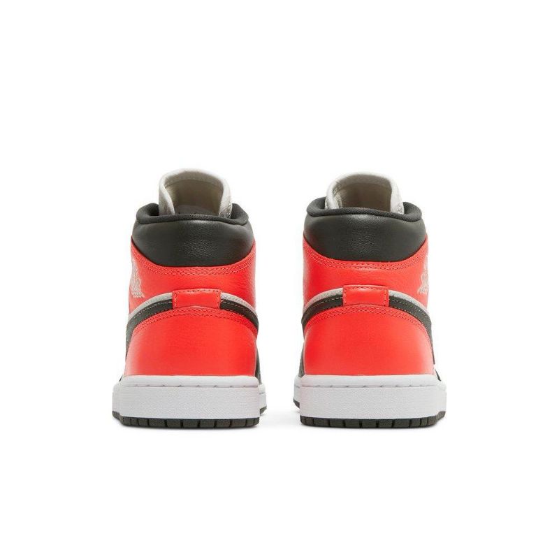 Air Jordan 1 Mid Se Brun Rød Hvit Damesko