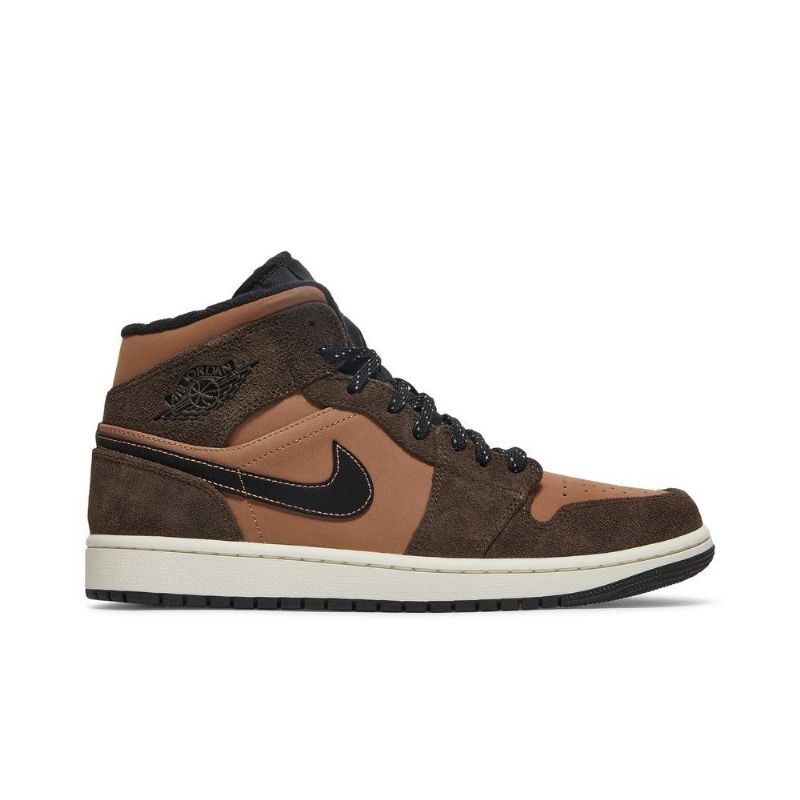 Air Jordan 1 Mid Se Brun Svart Herresko
