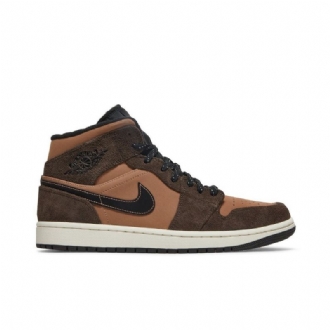 Air Jordan 1 Mid Se Brun Svart Herresko