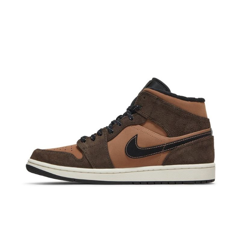 Air Jordan 1 Mid Se Brun Svart Herresko