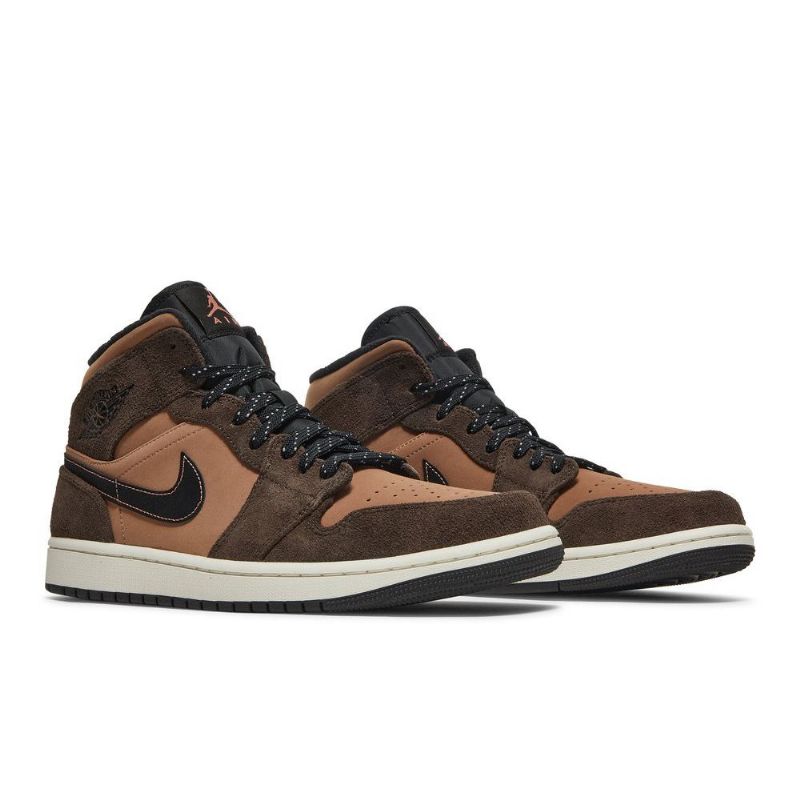 Air Jordan 1 Mid Se Brun Svart Herresko