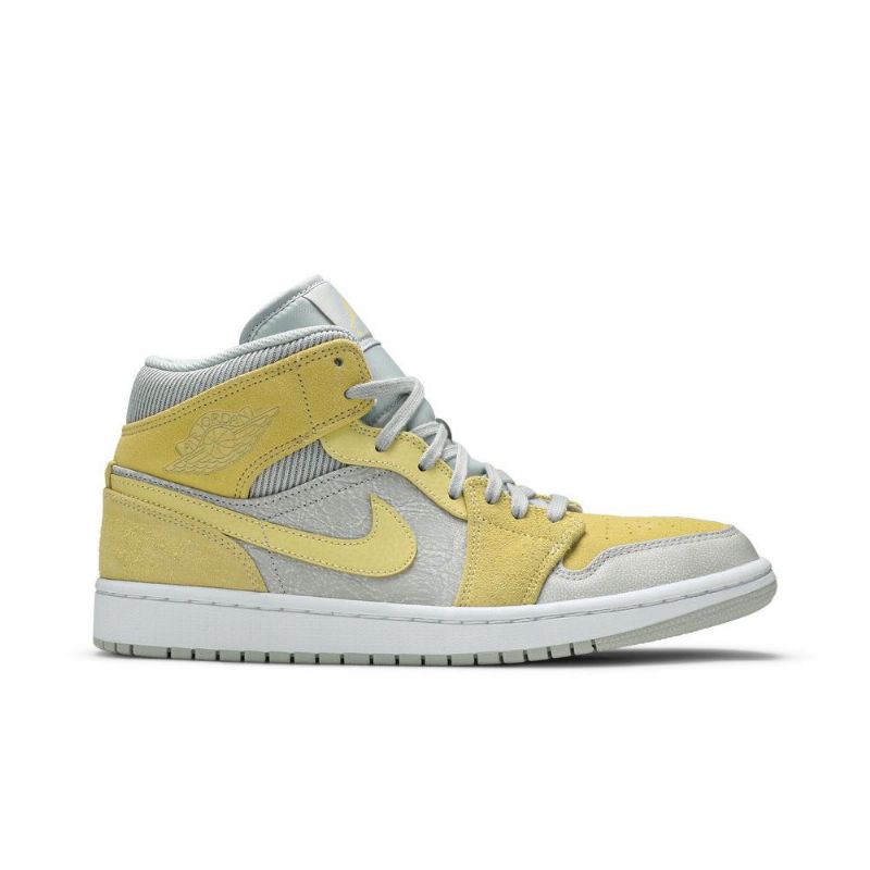 Air Jordan 1 Mid Se Grå Gule Herresko
