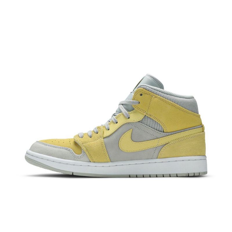 Air Jordan 1 Mid Se Grå Gule Herresko