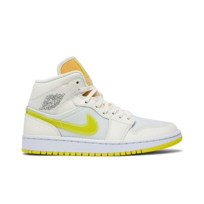 Air Jordan 1 Mid Se Gul Hvit Damesko