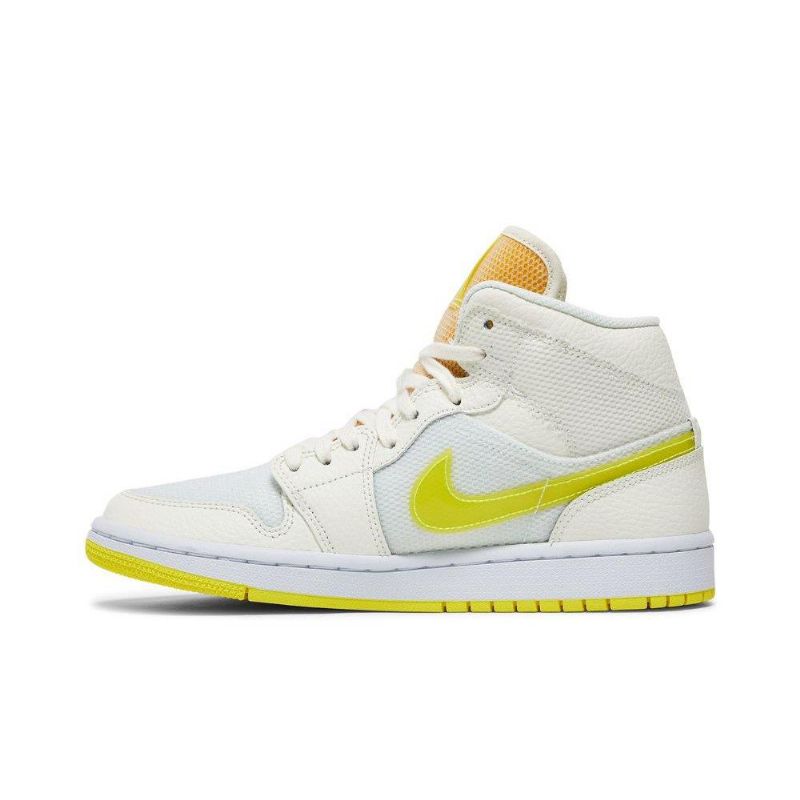 Air Jordan 1 Mid Se Gul Hvit Damesko