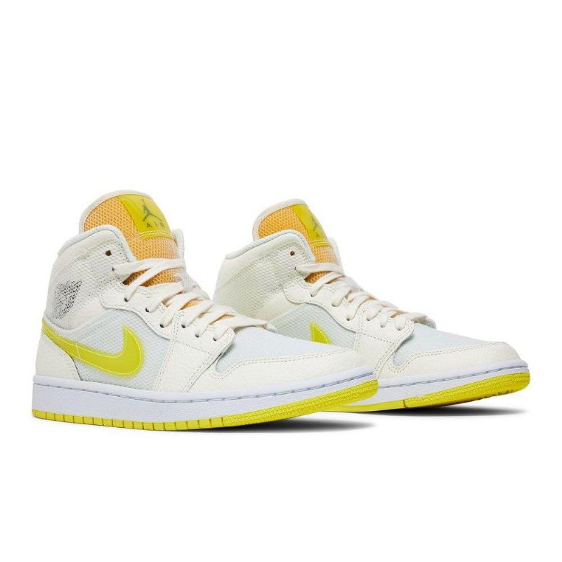 Air Jordan 1 Mid Se Gul Hvit Damesko