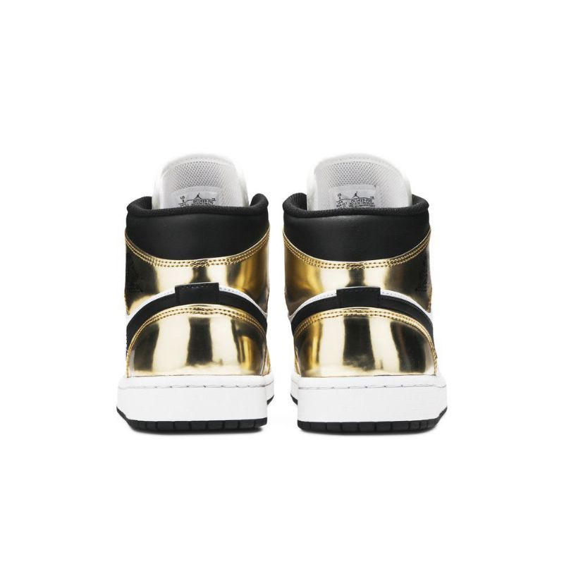 Air Jordan 1 Mid Se Gull Svart Hvit Herresko