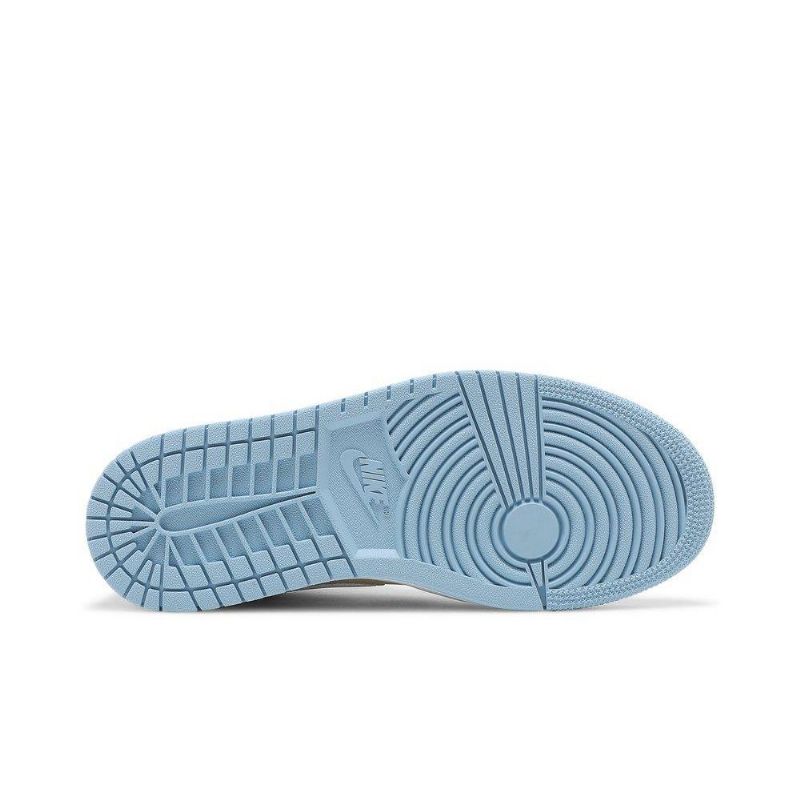 Air Jordan 1 Mid Se Hvit Brun Rød Blå Damesko
