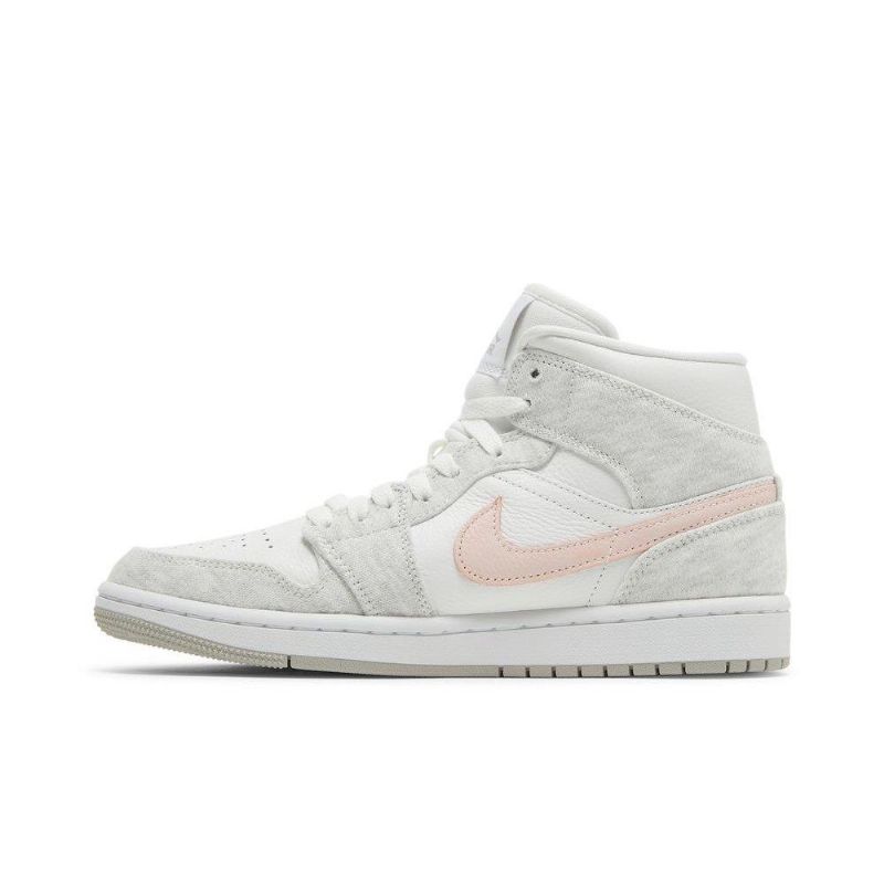 Air Jordan 1 Mid Se Hvit Grå Rosa Damesko