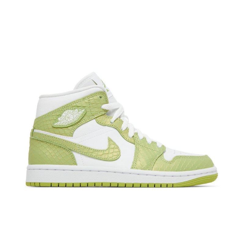 Air Jordan 1 Mid Se Hvit Grønne Damesko