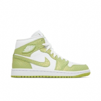 Air Jordan 1 Mid Se Hvit Grønne Damesko