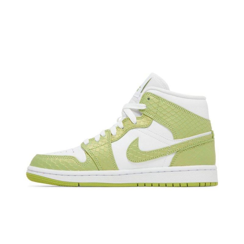 Air Jordan 1 Mid Se Hvit Grønne Damesko