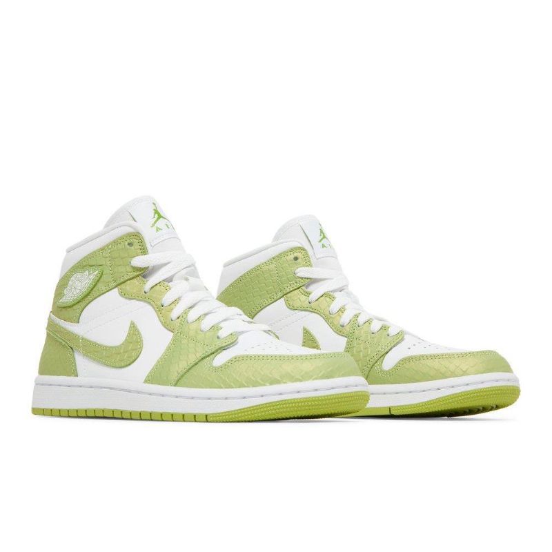 Air Jordan 1 Mid Se Hvit Grønne Damesko