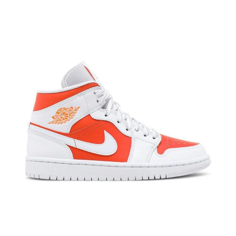 Air Jordan 1 Mid Se Hvit Oransje Damesko